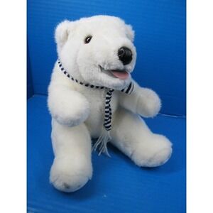 Douglas Cuddle Toys Polar Bear Sitting Plush White Stuffed Animal Vintage 9"